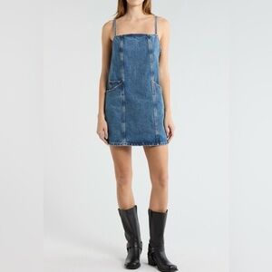 Re/Done Blue Denim Mini Dress NWT